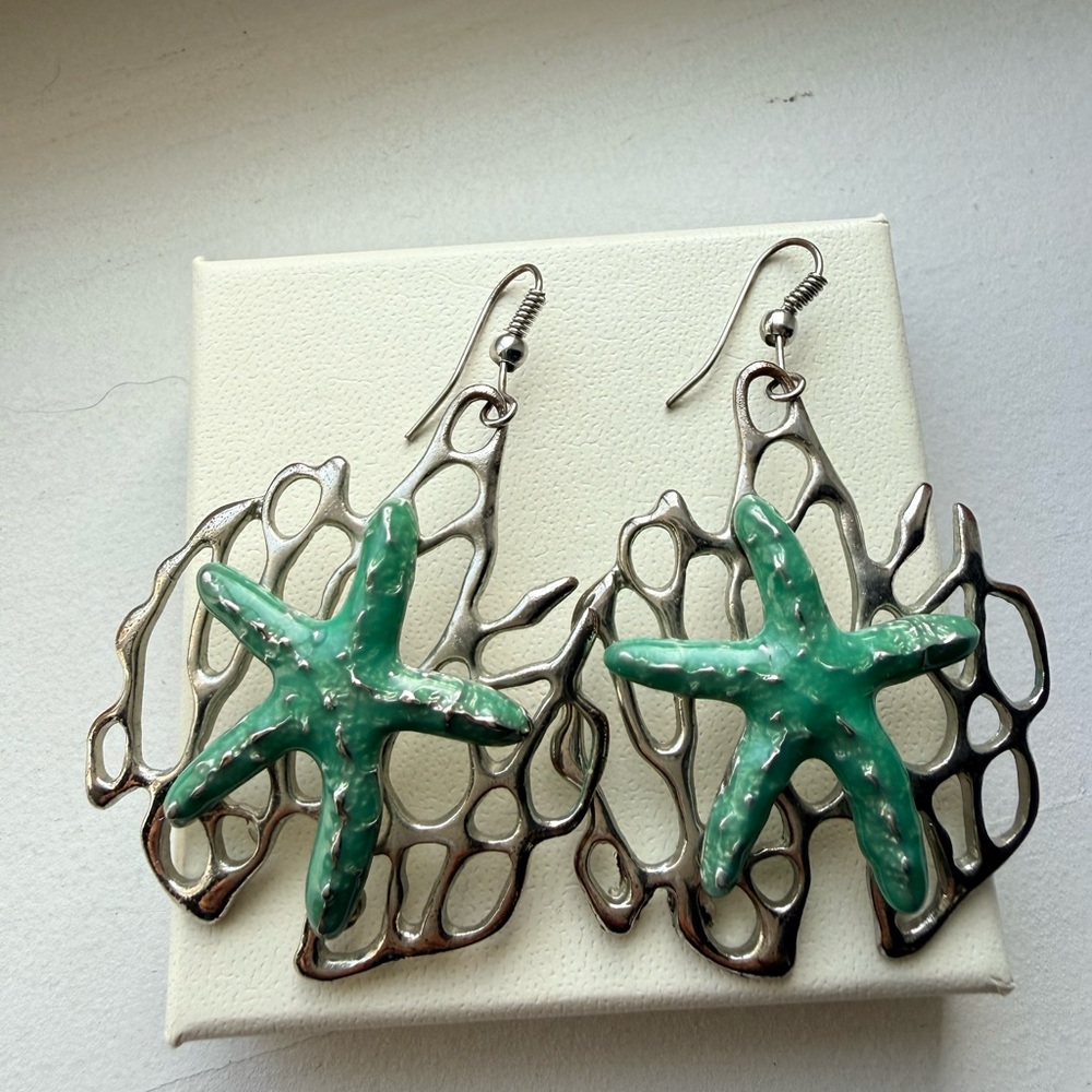 Turquoise Starfish Drop Earrings for Women